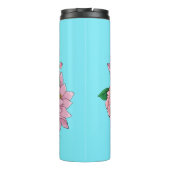Luie roze bloemen thermosbeker (Achterkant)