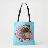 Luie roze bloemen tote bag (Voorkant)