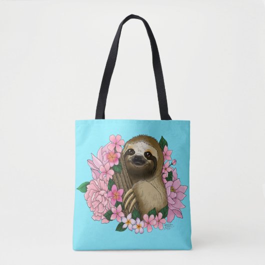 Luie roze bloemen tote bag (Voorkant)