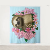 Luie roze bloemen wandkleed (Voorkant)