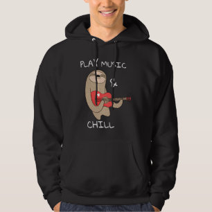 Luie Schattigee en grappige luiaard spelen muziek Hoodie