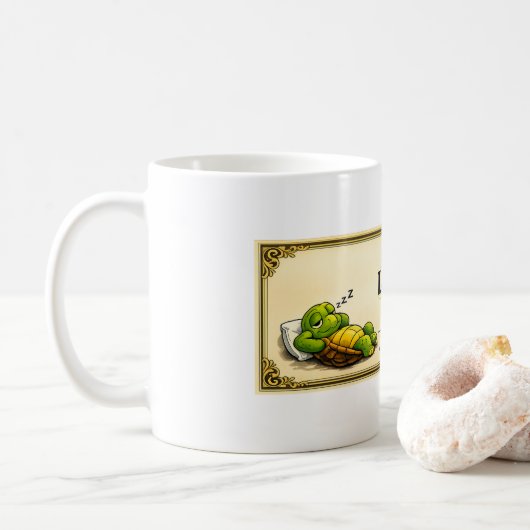 luie schildpad diploma koffiemok (Met donut)