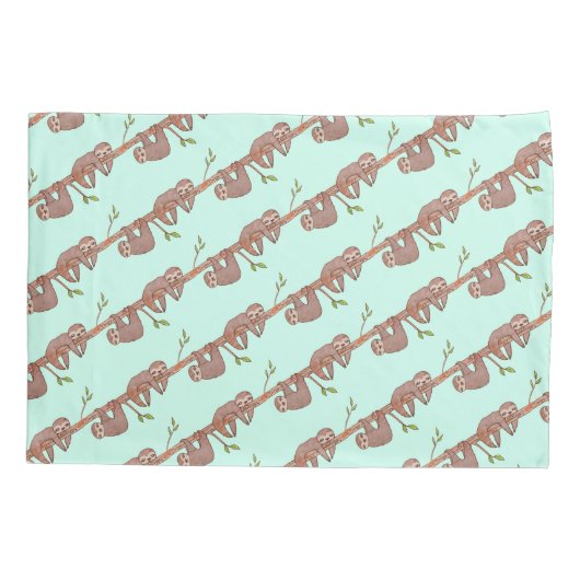 Luie & Sleepy Schattige luiaard ontwerp, omkeerbaa Kussensloop (Achterkant-Links)