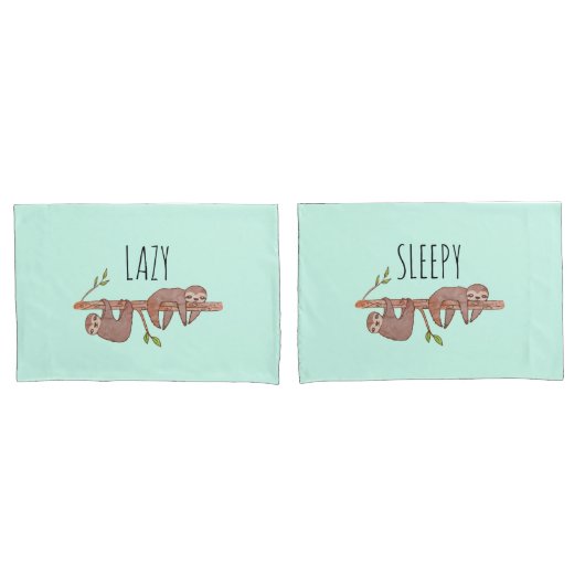 Luie & Sleepy Schattige luiaard ontwerp, omkeerbaa Kussensloop (Voorkant-Set)