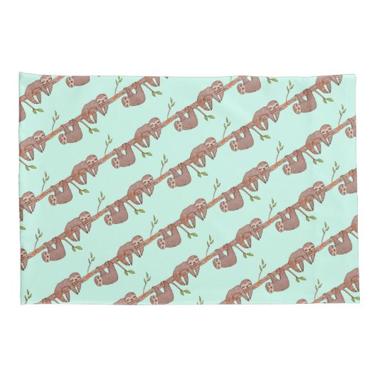 Luie & Sleepy Schattige luiaard ontwerp, omkeerbaa Kussensloop (Achterkant-Rechts)