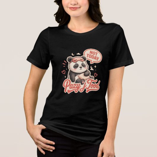 Luie Stemming Panda Mooie Dames T-Shirt (Voorkant)