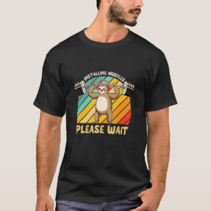 luie training installeren spieren heffen gewichten t-shirt