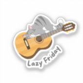 Luie vrijdag T-shirt Sticker (Voorkant)