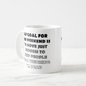 Luie Weekend Grappige Mok Of Reisbeker (Voorkant links)