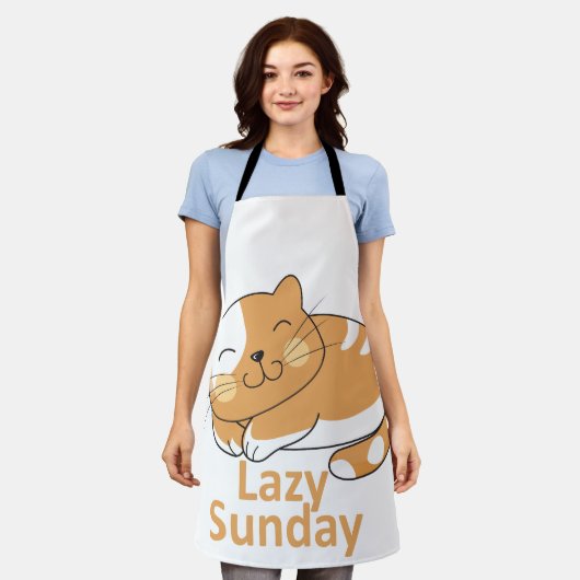 Luie zondag, gelukkig hart schort (Gedragen)