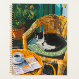 Luie zondagochtend | Gezellige kat & koffie schild Planner