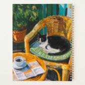 Luie zondagochtend | Gezellige kat & koffie schild Planner (Achterkant)