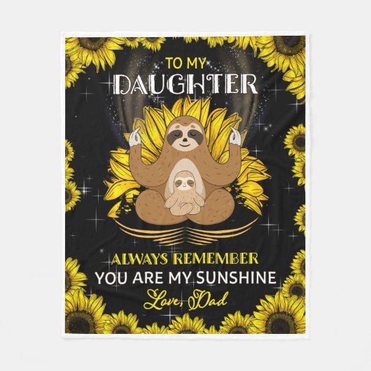 Luie zonnebloem naar mijn dochter van mama fleece deken (Voorkant)