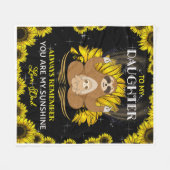 Luie zonnebloem naar mijn dochter van mama fleece deken (Voorkant (Horizontaal))