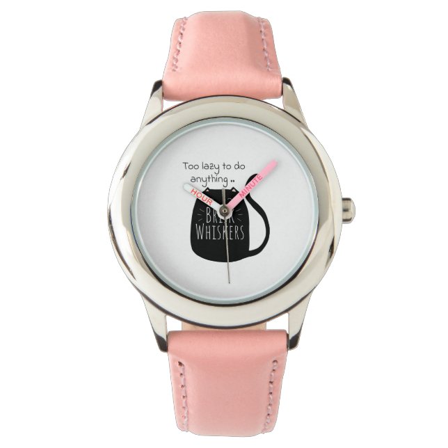 Luie zwarte kat horloge (Voorkant)
