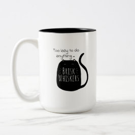Luie zwarte kat Mug Tweekleurige Koffiemok