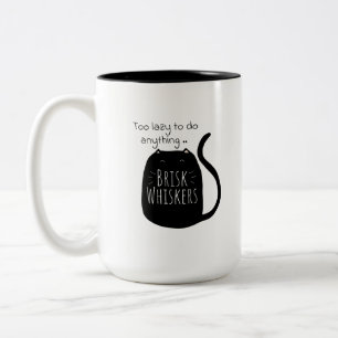 Luie zwarte kat Mug Tweekleurige Koffiemok