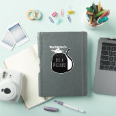 Luie zwarte kat sticker (iPad Cover)