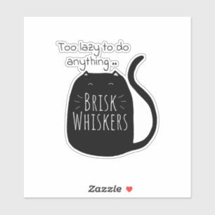 Luie zwarte kat sticker