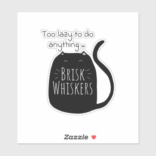 Luie zwarte kat sticker (Vel)
