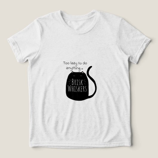 Luie zwarte kat Tri-Blend shirt (Design voorkant)