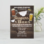 Luier & Bier Feest Man Mannen Vader Wordt Shower Kaart (Staand voorkant)