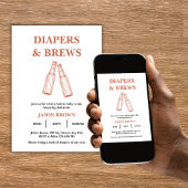 Luier & Bierfeestje Man Babyshower Kaart