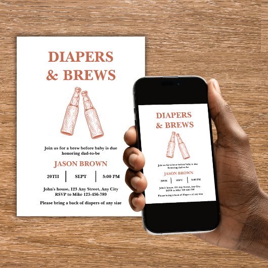 Luier & Bierfeestje Man Babyshower Kaart