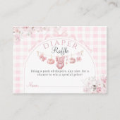 Luier Bloemen Bow Roze Pompoen Meisje Baby shower Informatiekaartje (Voorkant)