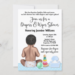 Luier en Wipes Baby Shower Uitnodiging