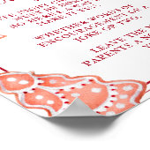 Luier Gedachten Kerst Baby shower Teken Poster (Hoek)