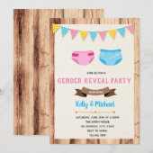 Luier geslacht onthullen feestuitnodiging kaart (Voorkant / Achterkant)