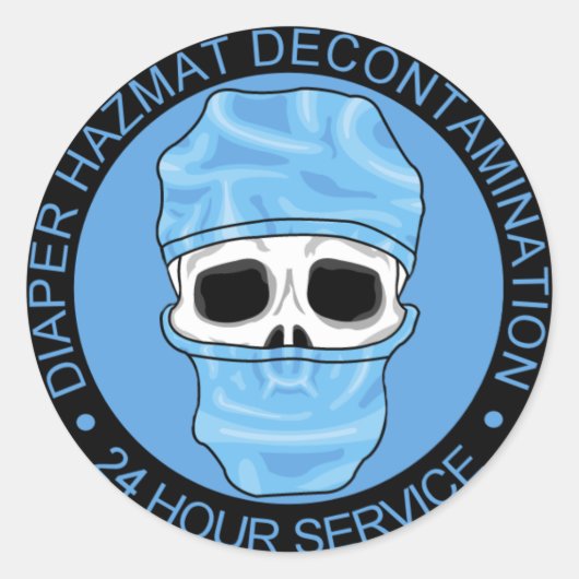 Luier Hazmat decontaminatie Ronde Sticker (Voorkant)