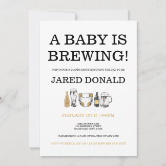Luier Kegger Uitnodiging Bier & Luiers Dad Shower