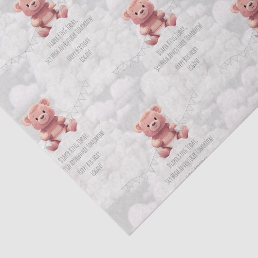 Luier Koning teddybeer aangepaste gelukkige verjaa Tissuepapier (Detail)