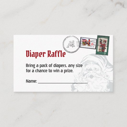 Luier loterijen santas brief noordpool gestempeld informatiekaartje (Voorkant)