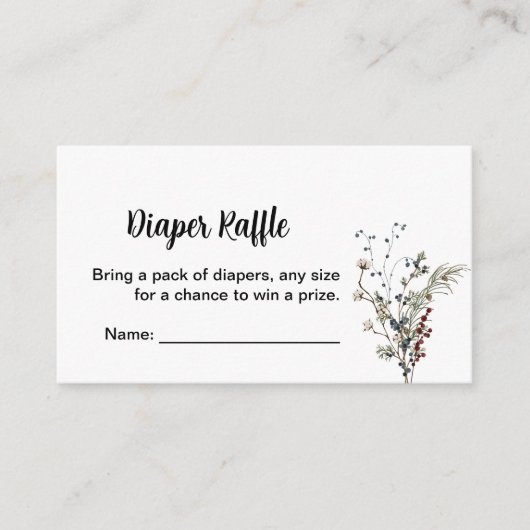 Luier loterijen winterberry rustieke boho wilde bl informatiekaartje (Voorkant)