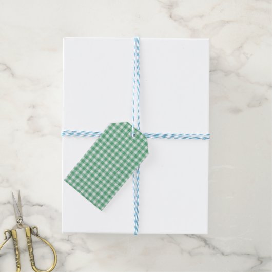 Luier Muntgroene Gingham Cadeaulabel (Met Touw)