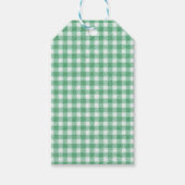 Luier Muntgroene Gingham Cadeaulabel (Voorkant)