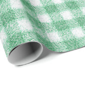 Luier Muntgroene Gingham  Cadeaupapier (Rol Hoek)