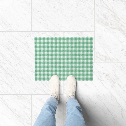 Luier Muntgroene Gingham Deurmat (Binnen)