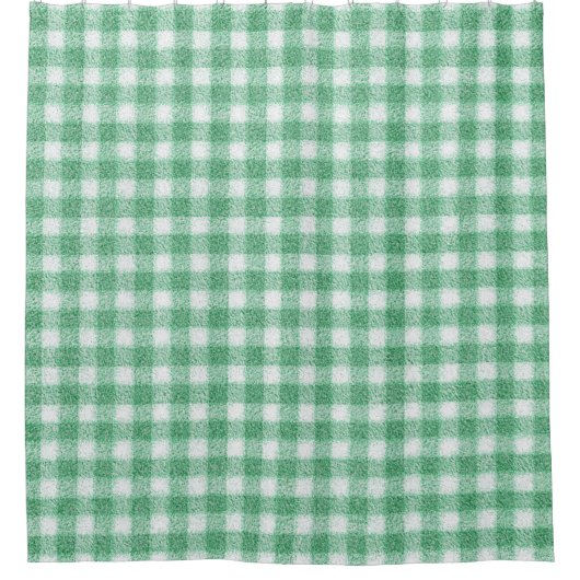 Luier Muntgroene Gingham  Douchegordijn (Voorkant)