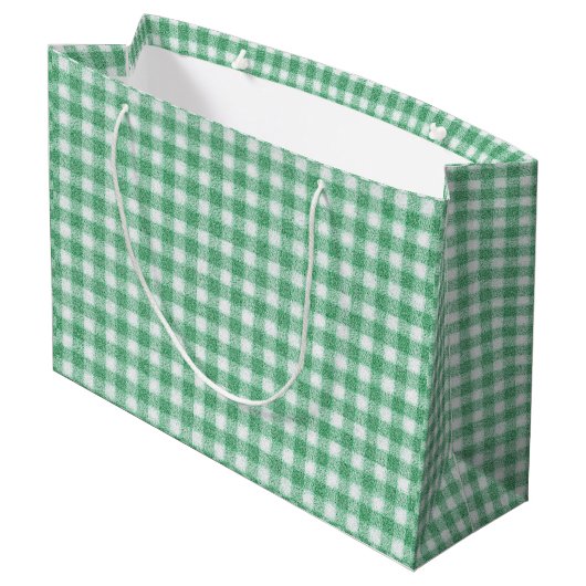 Luier Muntgroene Gingham  Groot Cadeauzakje (Achterkant Gekanteld)