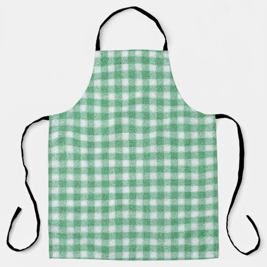 Luier Muntgroene Gingham  Schort (Voorkant)