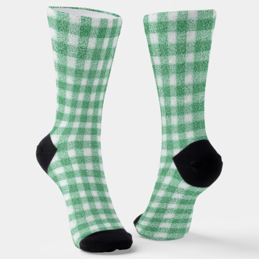 Luier Muntgroene Gingham Sokken (Gebogen)