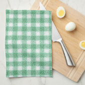 Luier Muntgroene Gingham Theedoek (Quarter Fold)