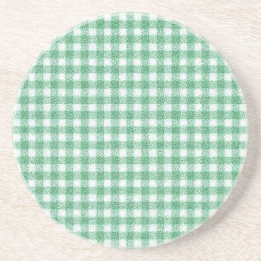 Luier Muntgroene Gingham Zandsteen Onderzetter (Voorkant)