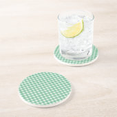 Luier Muntgroene Gingham Zandsteen Onderzetter (Zijkant)