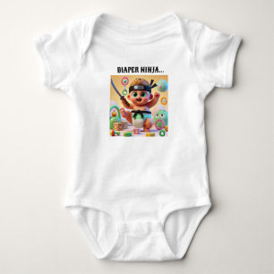 Luier Ninja Baby Bodysuit Design.
