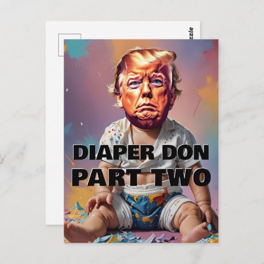 Luier op deel twee briefkaart (Voorkant / Achterkant)